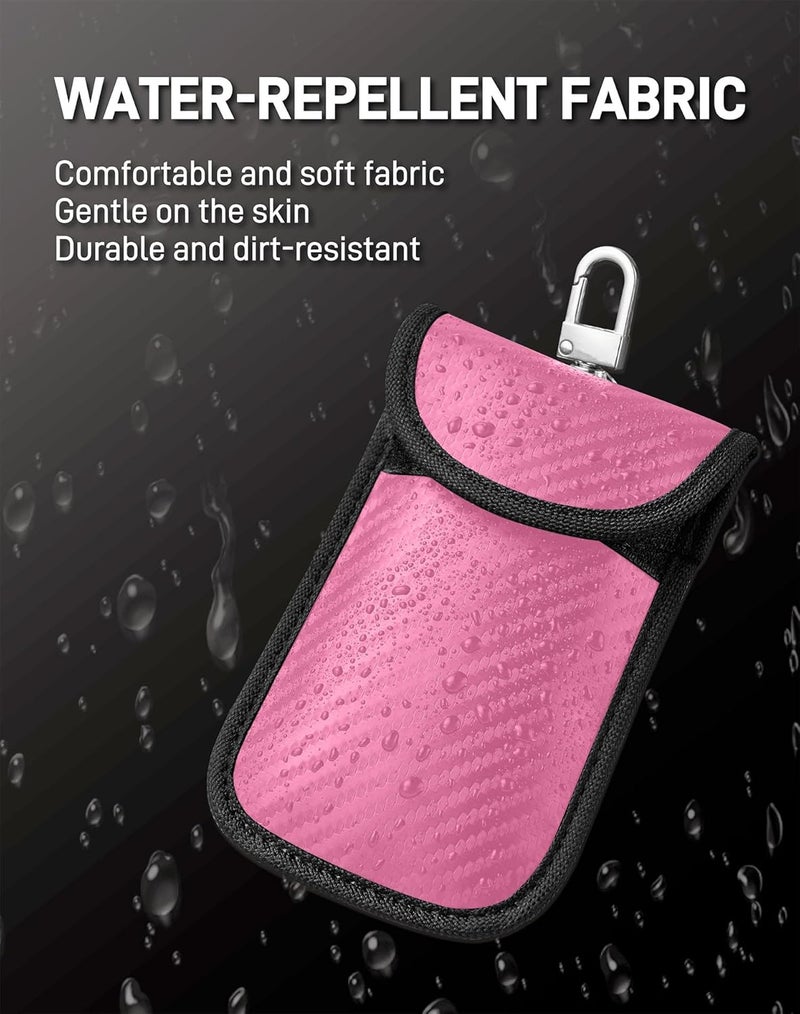 Vammcht Upgraded Faraday Bag for Key Fob (2 Pack), Premium Faraday Key Fob Protector– Car RFID Signal Blocking, Car Security Protection, Anti-Theft Pouch, Anti-Hacking Case Blocker Pink - Image 4
